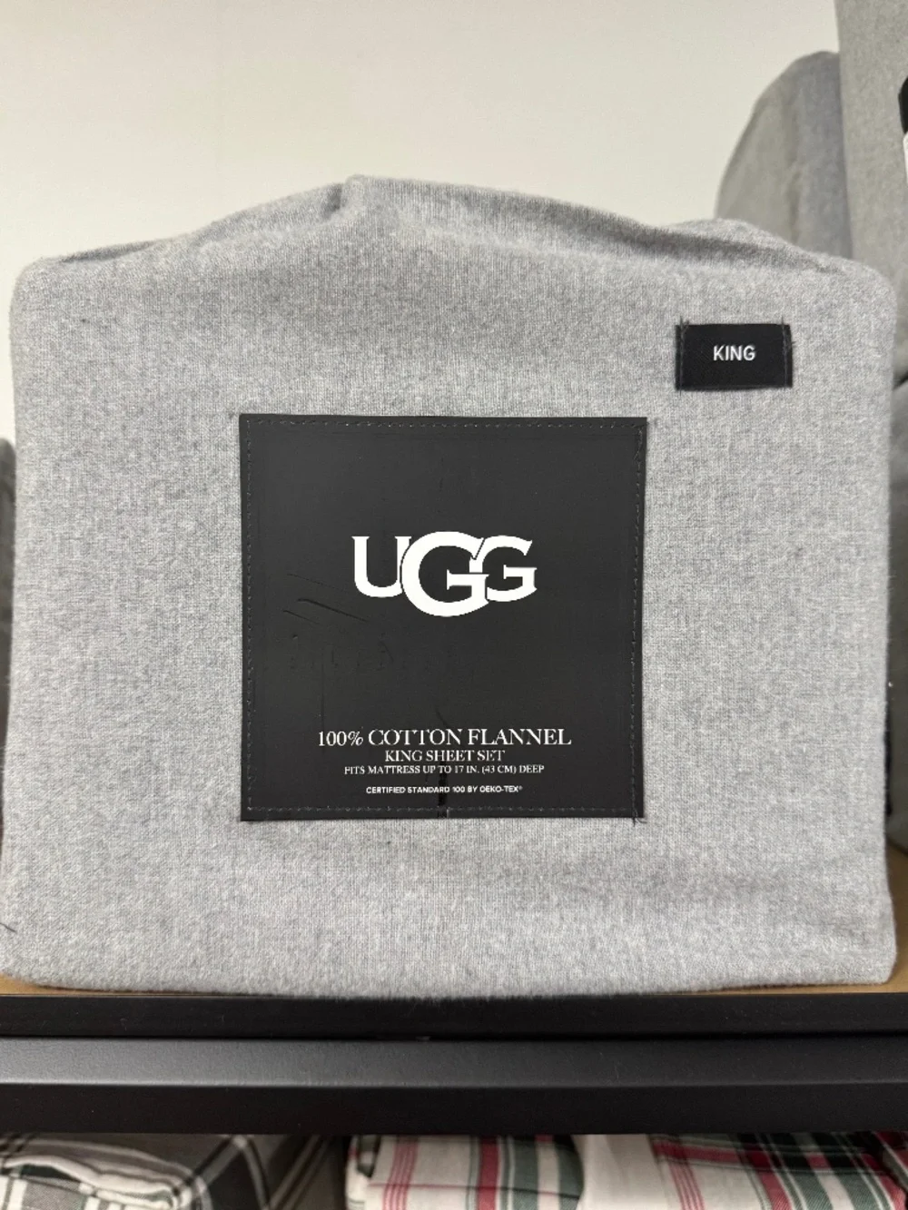 UGG 100% Cotton Flannel King Sheet Set – Gray